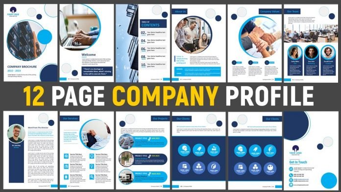 Free Company Profile PowerPoint Template 12 Pages
