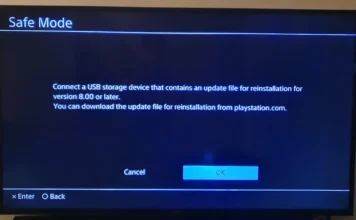 Cannot Start the PS4 – Connect a USB Storage Device that Contains an Update File for Reinstallation Connect a USB Storage Device that Contains an Update File for Reinstallation