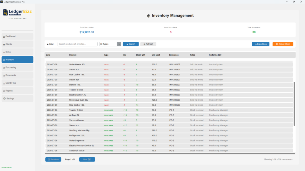 LedgerBizz Inventory The Ultimate Offline Stock Control Management Software