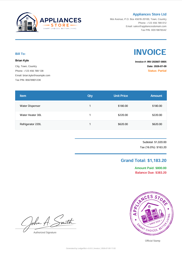 Best Inventory Management Software for Small Businesses | LedgerBizz 11 dashboard